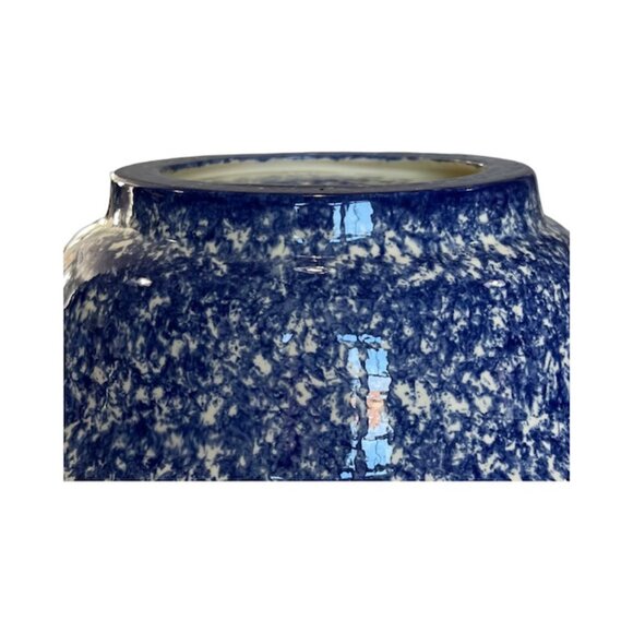 Molly Dallas Blue Spatterware Pottery - Extra Large Serving Bowl Dish - 11.5" D - Picture 5 of 11